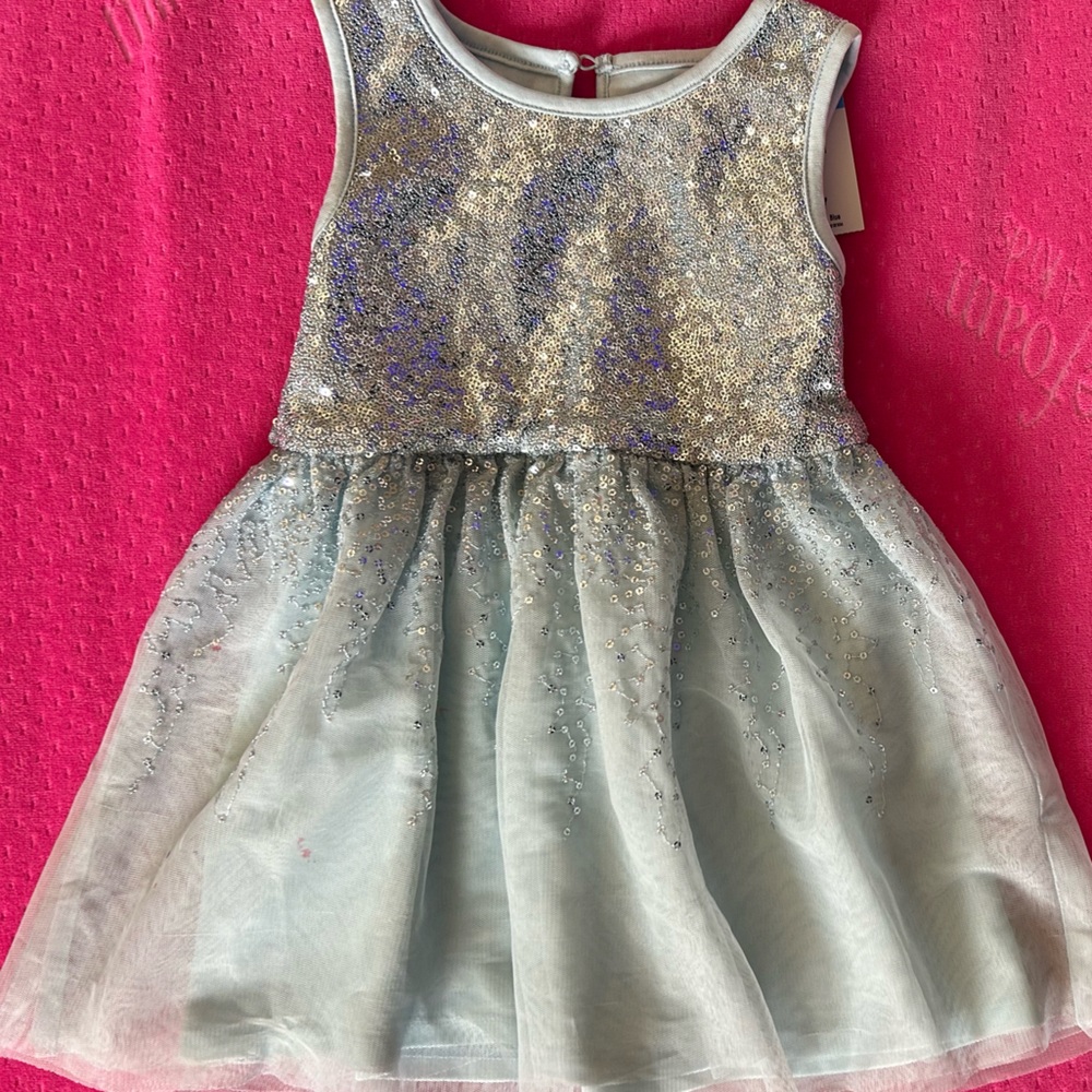 Disney Silver and Green Sequin A-Line Dress for Prom